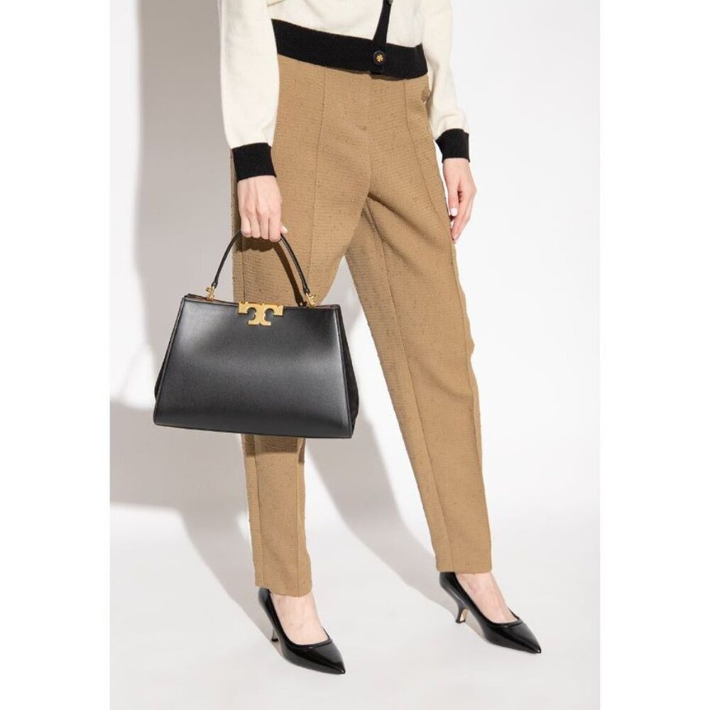 Tory Burch Women's Eleanor Leather Suede Satchel Handbag Black OS - Picture 12 of 12